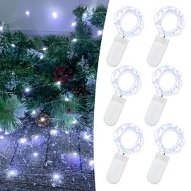 Etinga 6 Pack 7FT 20 LED Fairy Lights,Battery Powered, String Lights for Party, Wedding, and Christmas Decoration (6Pack 7Ft, Cool White)