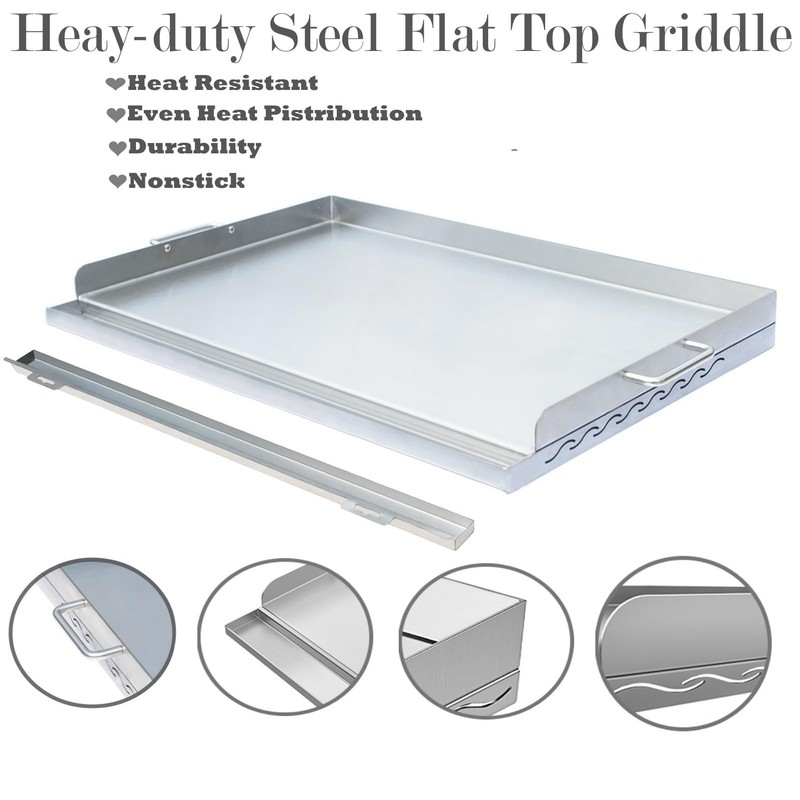 Stainless Steel Seasoning Cooking Griddle, Flat Top Plate Insert with
