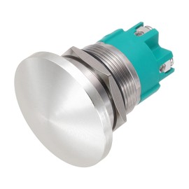 sourcing map 1PCS 10A 250V AC 22mm 7/8" Momentary Mushroom Head Push Button Switch Silver 2NO Waterproof IP65 SPST Installing Domed Round 4 Screw Foot Switch
