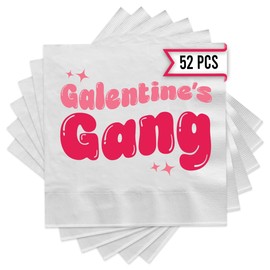 Galentines Gang Cocktail Napkins 52 Pcs, Galentines Day Decorations For Party, Perfect for Celebrations, Events, and Party Decor Ideas