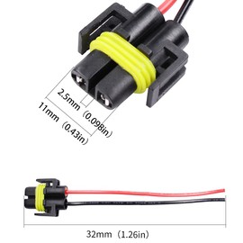 HUIQIAODS H11 H8 881 880 Ceramic Wiring Harness Female Adapter Socket Plug for Fog Light Headlight (H11 H8 Female)