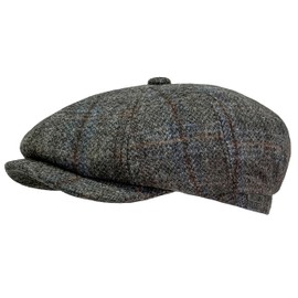 WEROR WEROR-433.1 Men's Flat Cap with Peak - Hat with Quilted Lining - 100% Wool - Autumn/Winter, natural, 61
