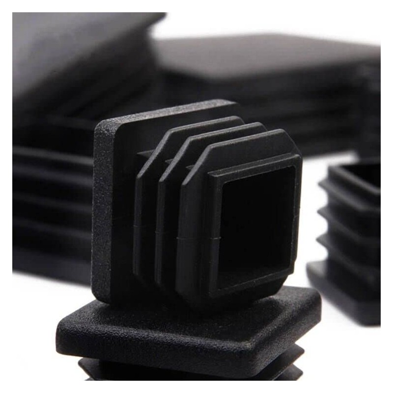 100 Pack 1 Inch Square Plastic Plug, tubing end Cap,