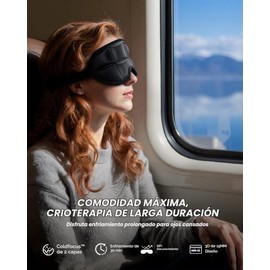Tolaccea Antifaz refrescante 3D para dormir con gel de doble efecto frío - Antifaz de gel frío congelado con contorno opaco, terapia de frío y calor p