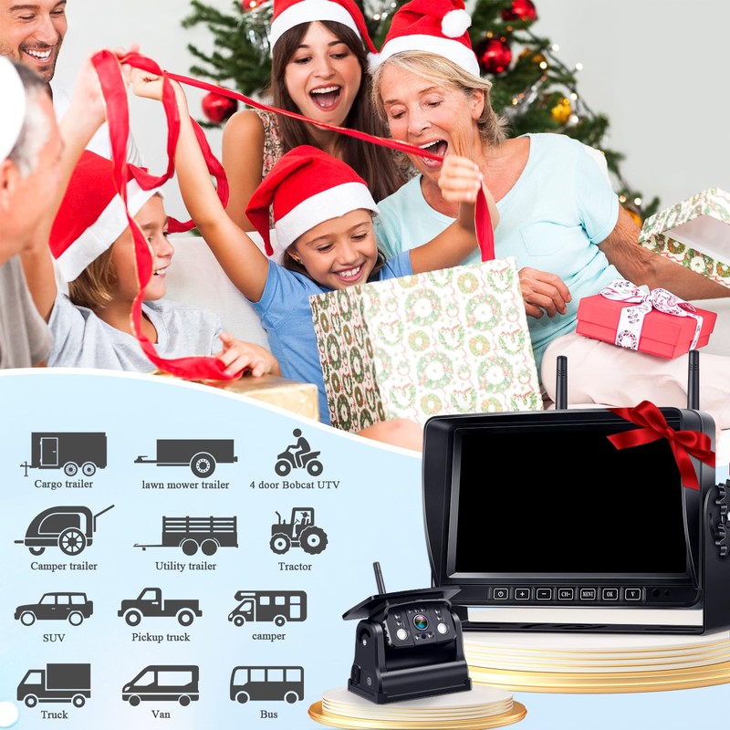 Wireless RV Backup Camera 7-inch for Trailer: Easy Setup Solar