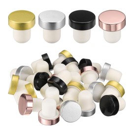 uxcell Wine Bottle Corks, T-shaped Stopper Cork, Wine Stopper, Reusable Wine Bottle Corks Sealing Plug Bottle (Black, Silver, Gold, Rose Gold,24 Pcs)