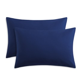RUIKASI Pillow Cases 2 Pack - Navy Blue Standard 50x75 cm Set of 2 Pillow Covers with Envelope Closure, Ultra-Soft Brushed Microfiber Pillowcase Set, Wrinkle-Resistant Design