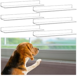 Wenqik 2 Set 6 Pcs Per Set Total Length 33.5'' x 2.25'' Width x 0.16 Thick Clear Pet Window Sill Protector from Dog Cat Scratching Protection Against Dog Claw Chewing Slobbering Window Cover Guard