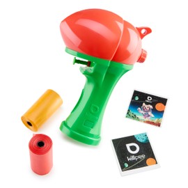Killpee - Pee-cleaning gun for dogs with poop bag dispenser 2-in-1, compact and effective for cleaning pee and picking up poop. (Red, 230 ml)