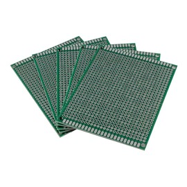 MakerMind 5 x double-sided perforated grid boards, 9 x 7 cm, prototyping perf board