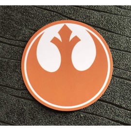 Super6props Rebel Alliance Waterproof and UV resistant PVC stickers colour Orange (75mm)