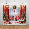 10x8ft Vinyl Christmas Photography Backdrops Xmas Window Photoshoot Backdrop Xmas
