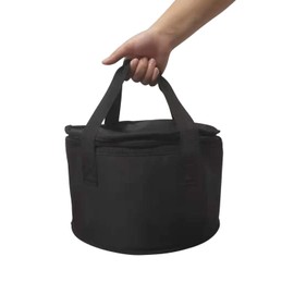yongzhenlite Insulated Cooler Pie Carrier Round Thermal Casserole Carrier,Polyester Fabric Cooler Lunch Bag for Hot or Cold Food transport,Large Size (Black, Diameter 11 inches)
