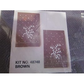 Lily of The Valley Pair of Brown Guest Towels for Embroidery Kit