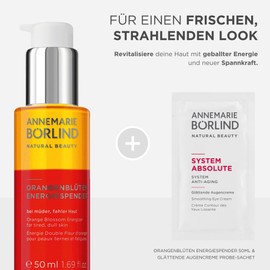 ANNEMARIE BÖRLIND Orange Blossom Energy Dispenser (50 ml) + Free System Absolute Smoothing Eye Cream in Sachet - For Tired and Pale Skin - 2-Phase Care for Vitality and Elasticity