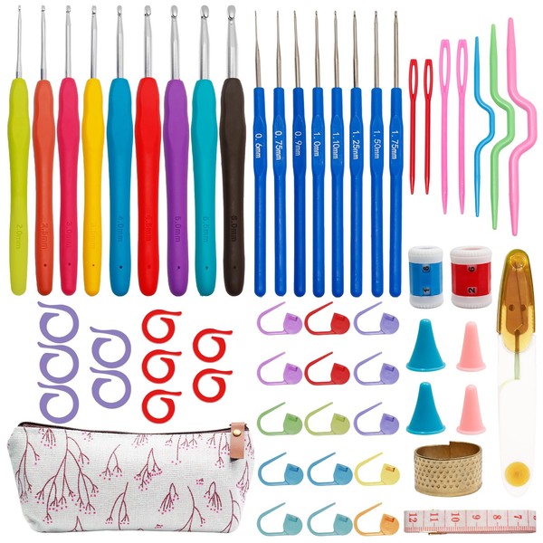 58 Pcs Crochet Hooks Set 17 Sizes Crochet Hook Kit