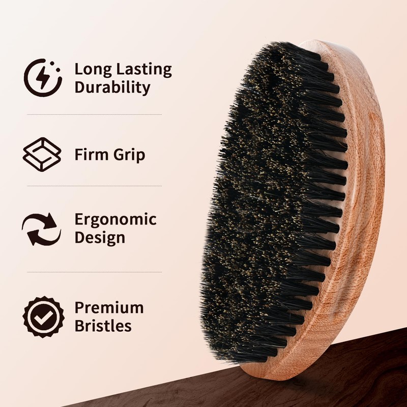 360 Curved Wave Brush For Men & Beard - Soft