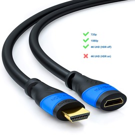 deleyCON 7.5 m HDMI Extension - Compatible with HDMI 2.0a/b/1.4a - UHD 4K 3D 1080p 2160p ARC HDMI Type A (Standard) Black/Blue