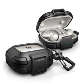 Dexnor for Beats Powerbeats Pro 2 Case with Drop-Proof Lock, Shockproof Rugged Bumper Cases Protective Cover with Carabiner & Keyring & Cleaner Kit for Powerbeats Pro 2 (2025) Black