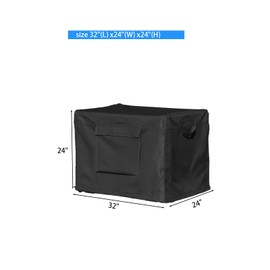 Black Generator Covers, Portable Generator Cover 32”Lx24”Wx24”H, Sturdy Generator Cover for Outdoor Generators 5000-10000 Watt, Universal fit for Most Generators