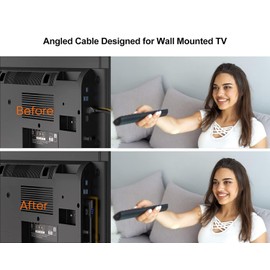 CableCreation 3ft 4K HDMI Cable, Left Angle 90 Degree HDMI Cable, 4K@60HZ Ultra HD Support, Male to Male Black HDMI Cable