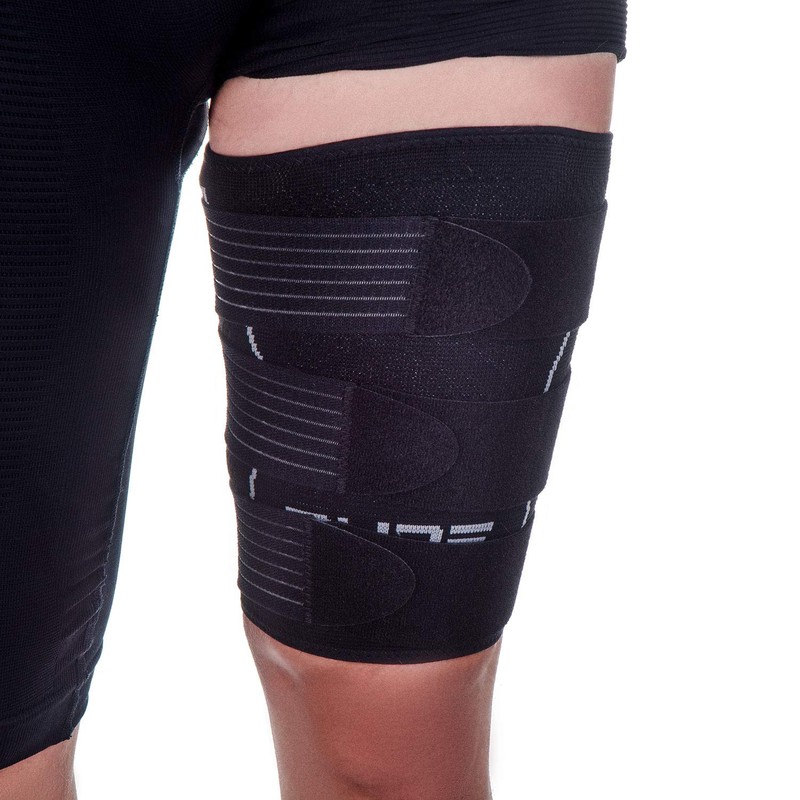 Pure Athlete Thigh Compression Sleeve – Adjustable Straps Quad Wrap