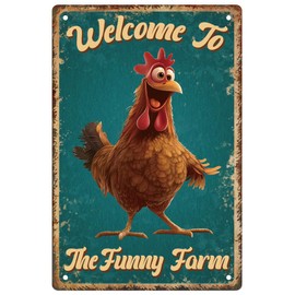 WEBEEDY Chicken Coop Signs for Farm Funny Chicken Metal Tin Sign Farm Tin Sign Decor Tinplate Print Poster for Home Yard Coffee Shop Wall Decorations,20 x 30cm/ 8x12 Inches