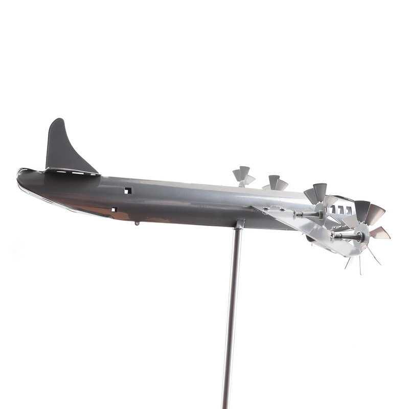 Aircraft Wind Sculpture Wind Powered Rotate Stainless Steel Airplane Windmill