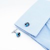 Jonwo Black and Blue Twist Knot Men Cuff Links for