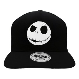 Heroes Inc. Nightmare Before Christmas Jack Flat Visor Hat Black Adjustable Snapback Cap