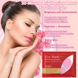 Lktvys Red Pomegranate Under Eye Patches – 20 Pairs / 40PCS Eye Gel Anti-Wrinkle Patches for Dark Circles & Puffiness – Firming Eye Patch for Wrinkles