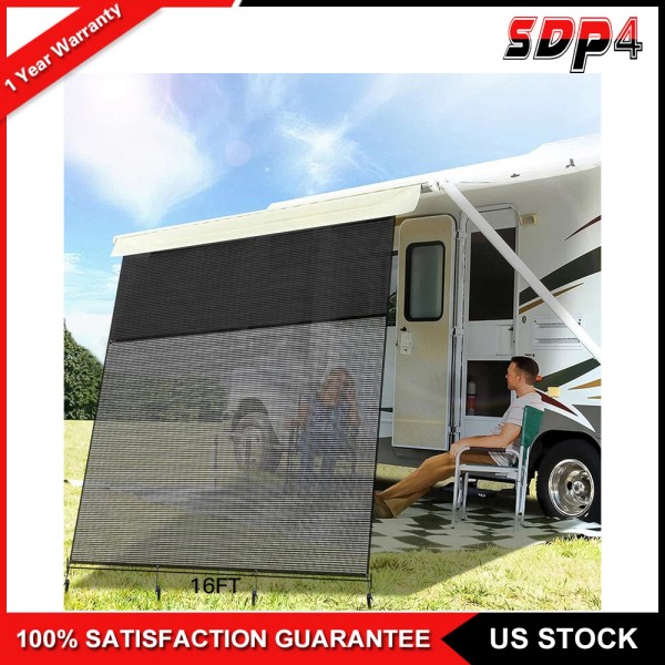 Speedyparts4u 8'Wide 16 FT Lenth RV Awning Sun Shade Screen