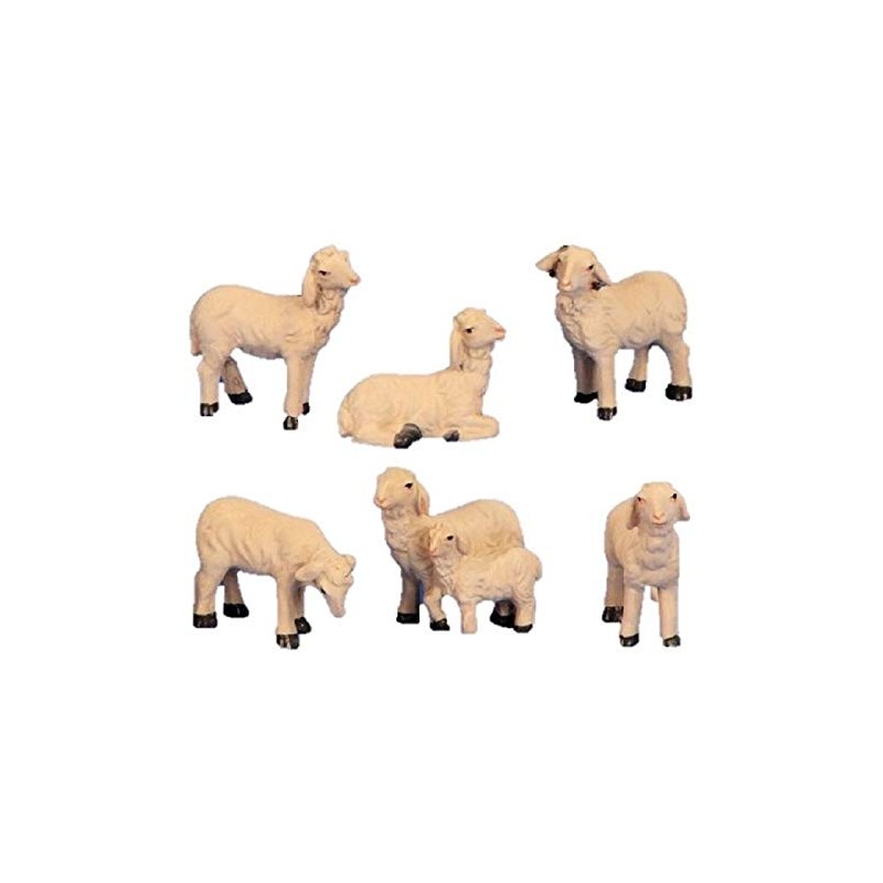 Pack of 6 Sheep Decorative Figures (H 2.5-4 cm)