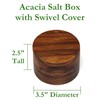 Lipper International Acacia Wood Salt or Spice Box with Swivel
