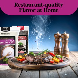 Aromasong 100% Natural Sea Salt Bulk Food Grade 19 Lb, Coarse Grain, Large Resealable Bag, Pure Gluten Free Unrefined Dead Sea Salt - Grinder Refill For Daily Cooking, Canning & Pickling. (Packaging May Vary)