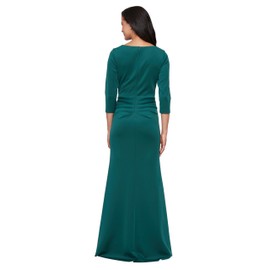 Alex Evenings Women's Long Surplice Dress, Pine Crepe