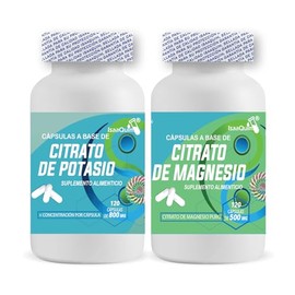 Dúo Citrato de Potasio 800 mg + Citrato de Magnesio 500 mg | 120 Cápsulas c/u | Suplemento Alimenticio en Cápsulas | IsaaQuim