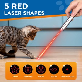 Koackl Cat Pointer Toy 2 Pack, Red LED Light Pointer Cat Toys for Indoor, USB Rechargeable 3 Light Colors Interactive Pet Toys, Chaser Training Interactive Toy