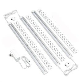 EShine Hand Wave Activated Under Cabinet LED Lighting Kit, Dimmable, 3-Pack 20 in - Touchless Dimming Control, White Under Counter Lights for Kitchen, Garage, Office, Desk - Cool White (6000K)