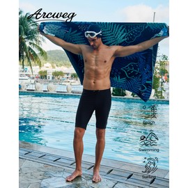 Arcweg Mens Jammers Competitive Swimwear Jammers Quick Dry Compression Mens Swimming Jammers Swimming Trunks with Zipper Pockets Black M