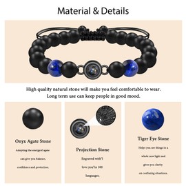 GBTBYS Happy 15th Birthday Bracelet for Him, 15 Year Old Birthday Gifts for Teens Son Grandson Nephew Brother Blue Tiger Eye Bracelets