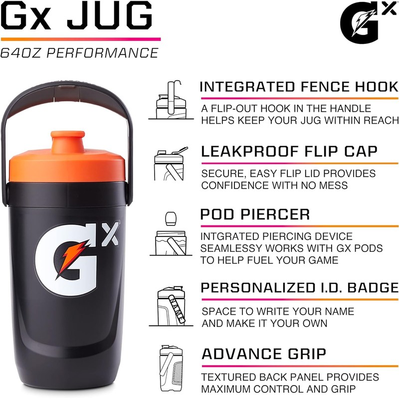 Gatorade Gx Performance Jug, 64oz, Peach