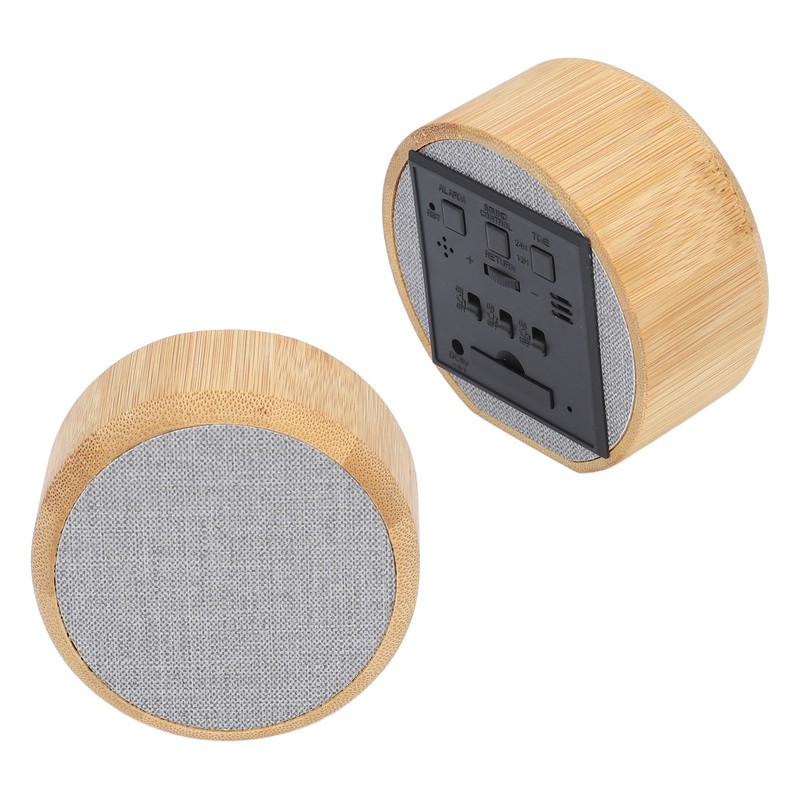 Digital Alarm Clock Round LED Voice Control Brightness Adjustable 12h