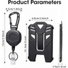 HASTHIP® Llavero Retráctil con Portatarjetas de Identificación,Mosquetón de Metal Pesado