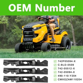 742P05094-X 3 PCS Lawn Mower Blade Compatible with 50" Craftsman Z5600 Z5650, Cub Cadet XT1-LT50 ZT1-50 ZT2-50 ZTS1-50 ZTS2-50 Fab, MTD Z5650 2022, 2022-2023 Troy-Bilt Super Bronco 50K XP, Z50