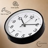 Clockswise Black 8-in Analog Clock Silent, Non-Ticking for Wall, Office