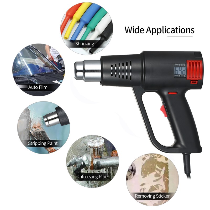 Geevorks 2000W Industrial Fast Heating Hot Air Gun LCD Digital