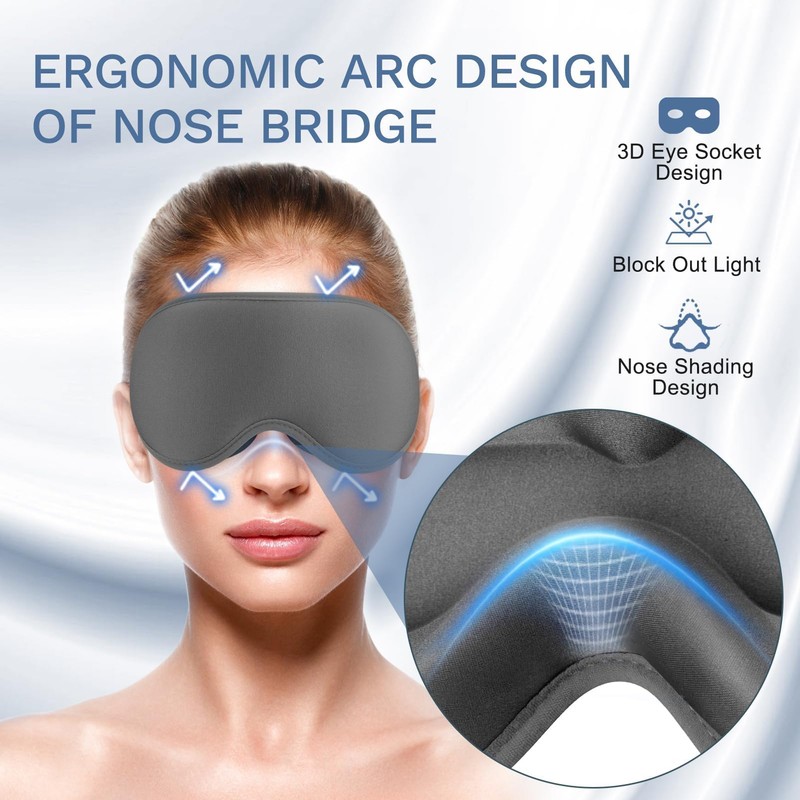 FlyCoco 99% Fully Block Out Light Eye Sleep Mask, 3D