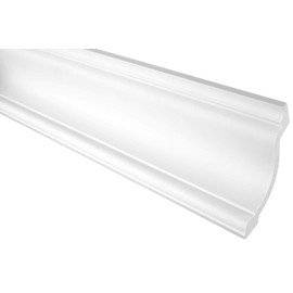 Grand Decor Stucco Moulding Ceiling Modern, PU Hard Foam & Flexible - 2 m Ceiling Mouldings Smooth Frame Strips Ceiling Stucco for Gluing (2 Metres P816 White)