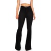 KDF Women's Black Bell Bottom Jeans for Women High Waisted